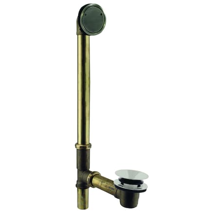 Westbrass Patented Deep Soak Closing overflow W/ ADA Approved Tip-Toe Drain in Satin Nickel 7931817CHM-07